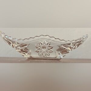 Anchor Hocking prescut Star of David collection. Anchor Hocking nut/candy boat.